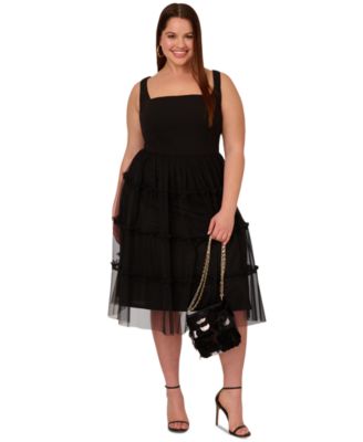 Adrianna - Plus Size Square-Neck Tiered Dress