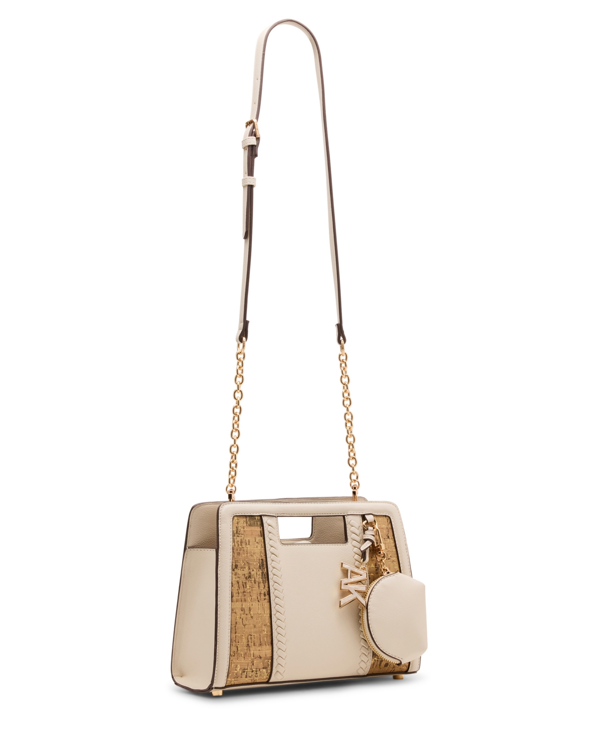 Shop Anne Klein Cork Convertible Strap Clutch Bag In White