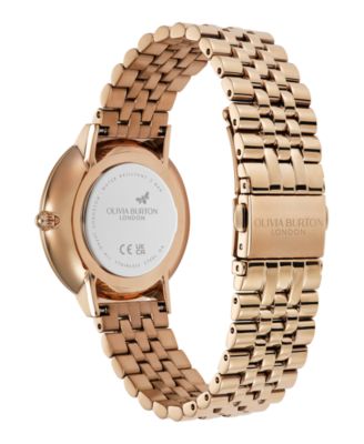 Women's Sunflower Rose Gold Tone Stainless Steel Bracelet Watch, 35mm