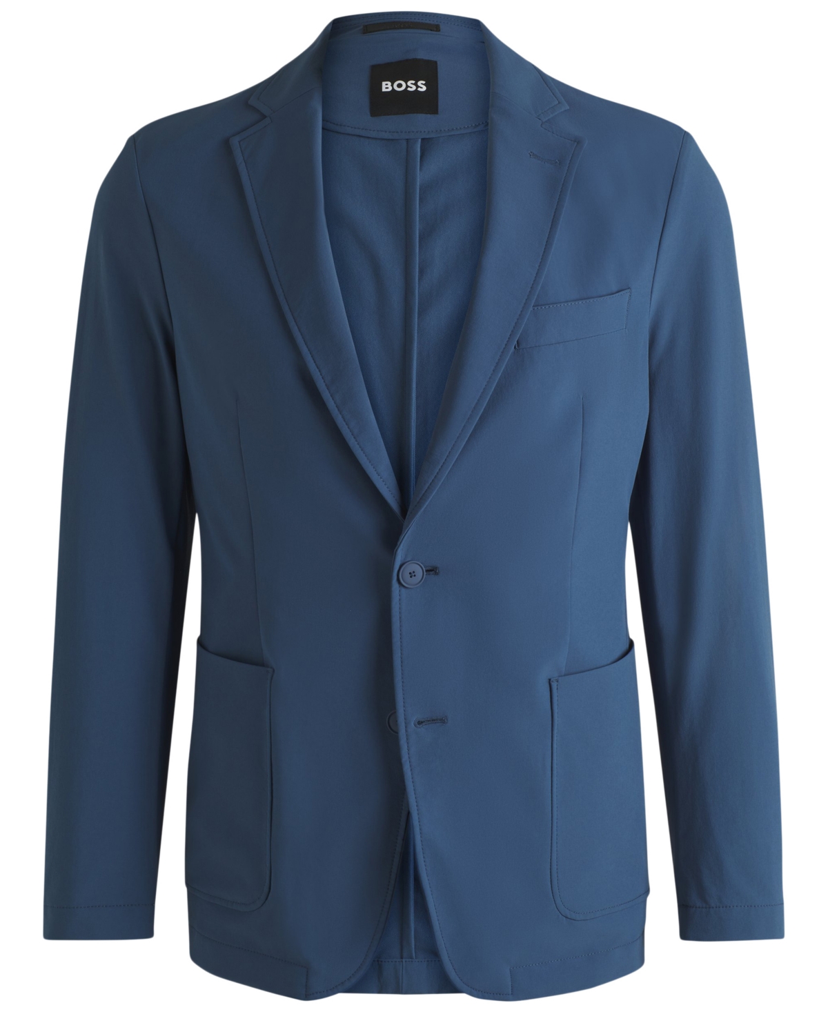 Hugo Boss Single-breasted Blazer In Open Blue