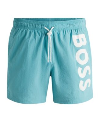 Men's Vertical Logo Print Swim Shorts