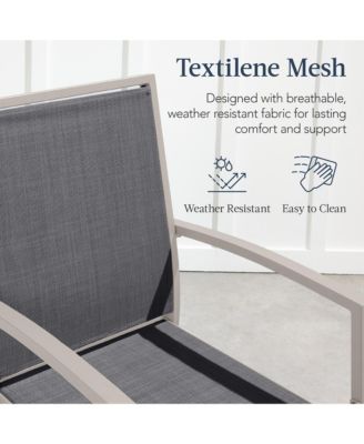 Outdoor Barstools Set of 2, Bar Height Patio Chairs w/ All-Weather Mesh