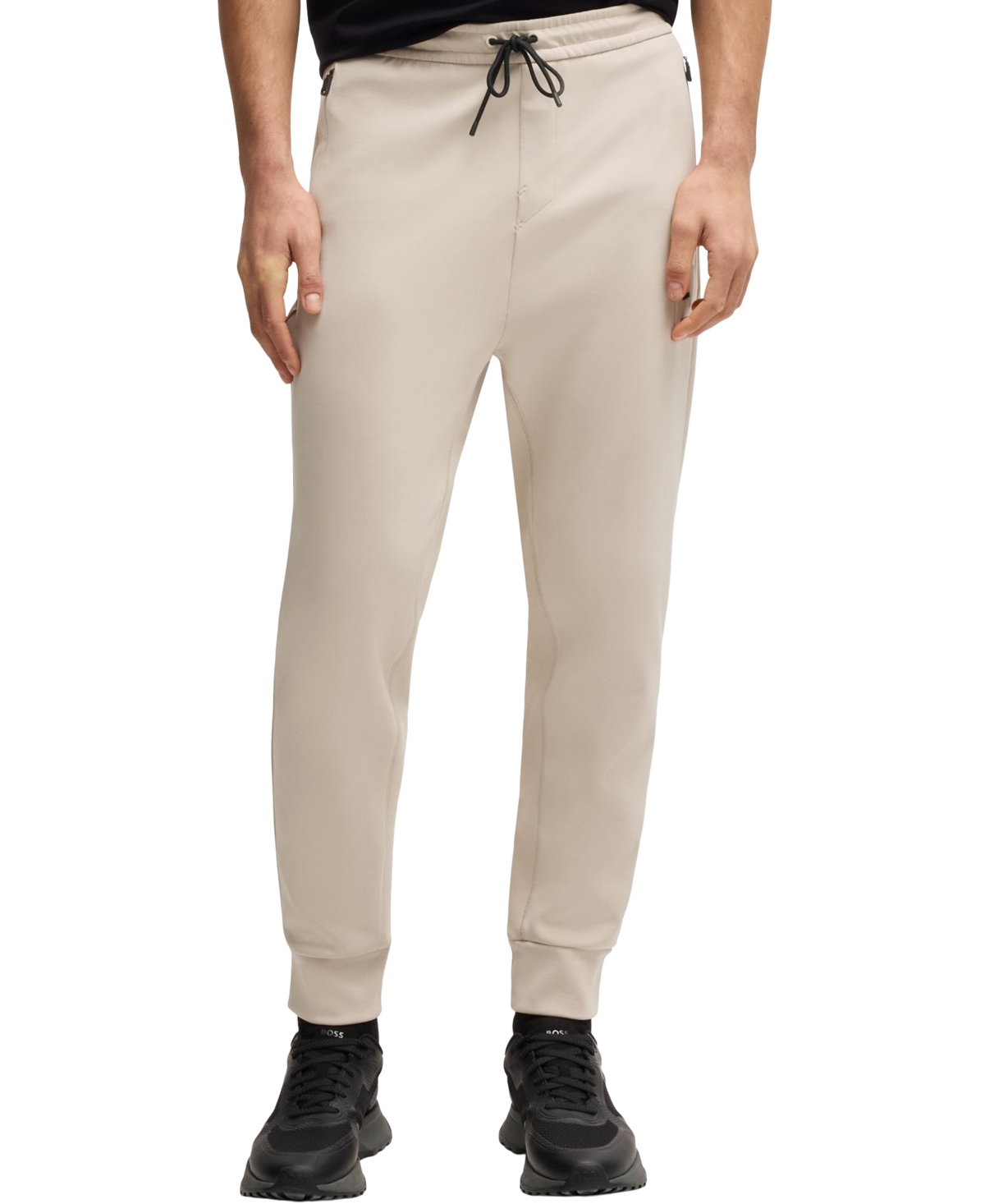 Hugo Boss Hadiko Cuffed Sweatpants In Open Beige