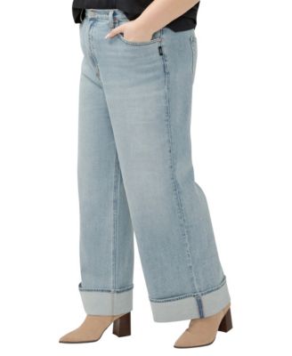 Plus Size Highly Desirable High Rise Wide Leg Jeans