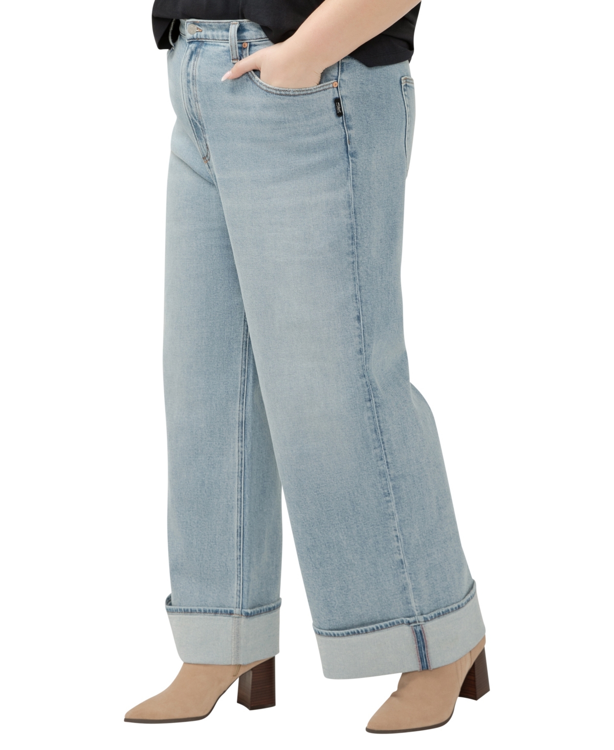 SILVER JEANS CO. PLUS SIZE HIGHLY DESIRABLE HIGH RISE WIDE LEG JEANS 