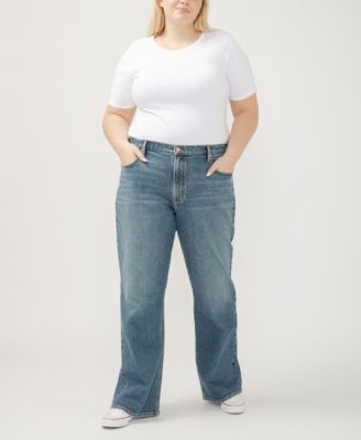 Plus Size Mid Rise Baggy Bootcut Jeans