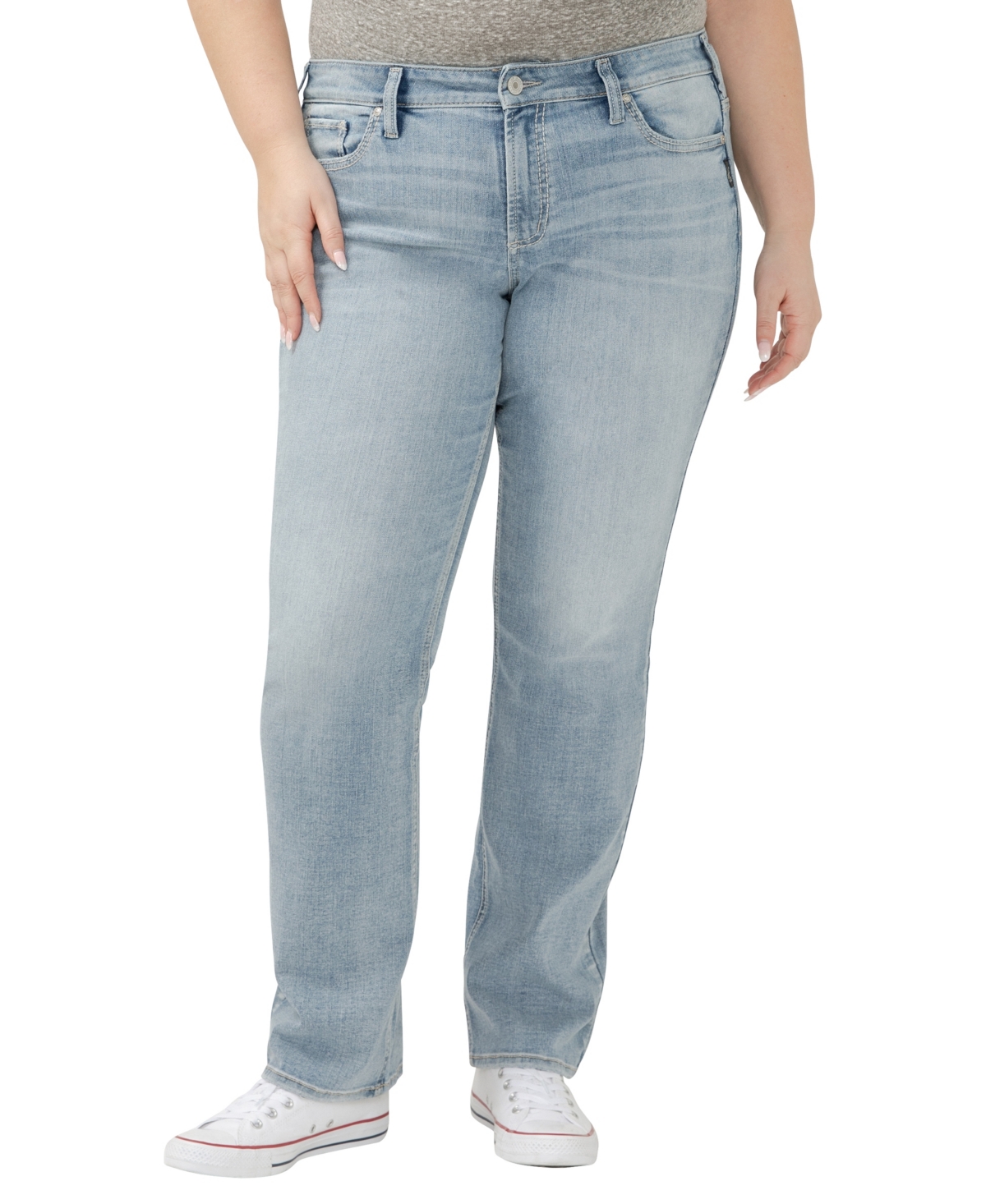 Shop Silver Jeans Co. Plus Size Suki Mid Rise Curvy Fit Slim Bootcut Jeans
