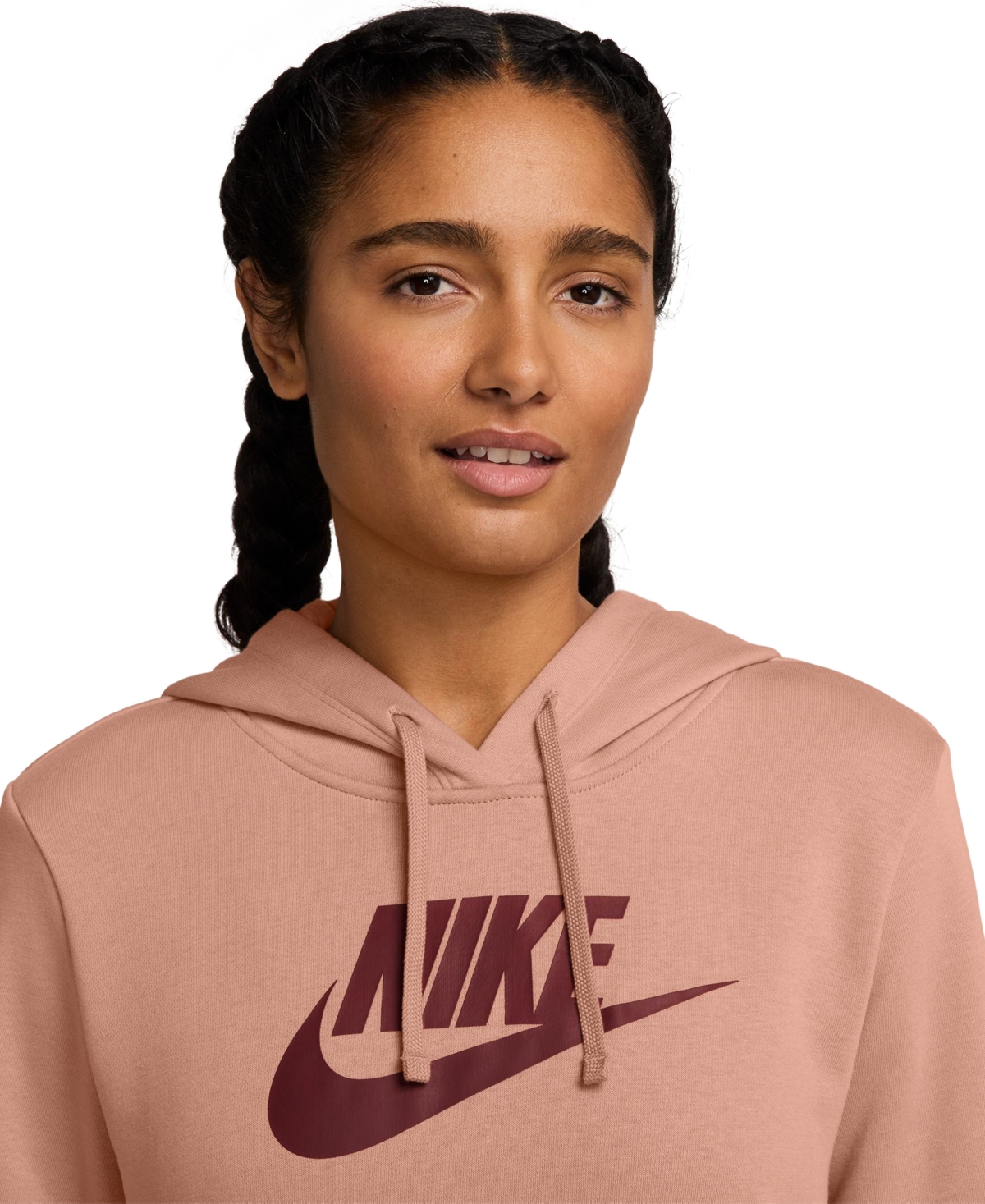 Nike Women's Sportswear Club Fleece Logo Pullover Hoodie In Pink