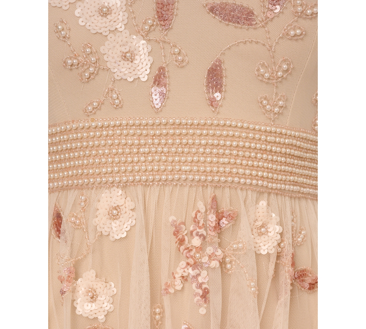 ADRIANNA PAPELL WOMEN'S V-NECK BEADED MESH MINIDRESS 
