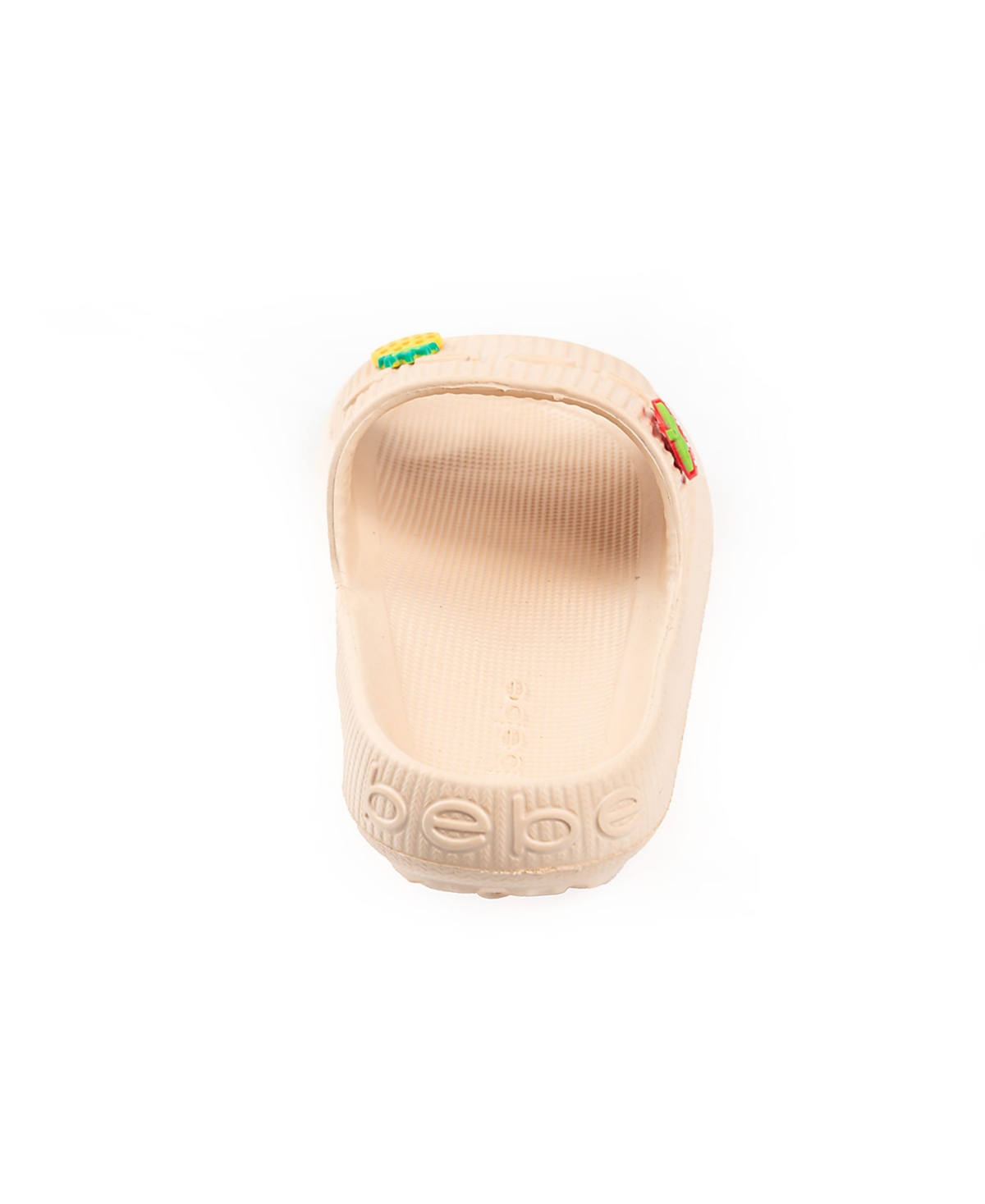 Bebe Little And Big Girls Fun And Stylish Platform With  Logo And Charms Slides In Sand
