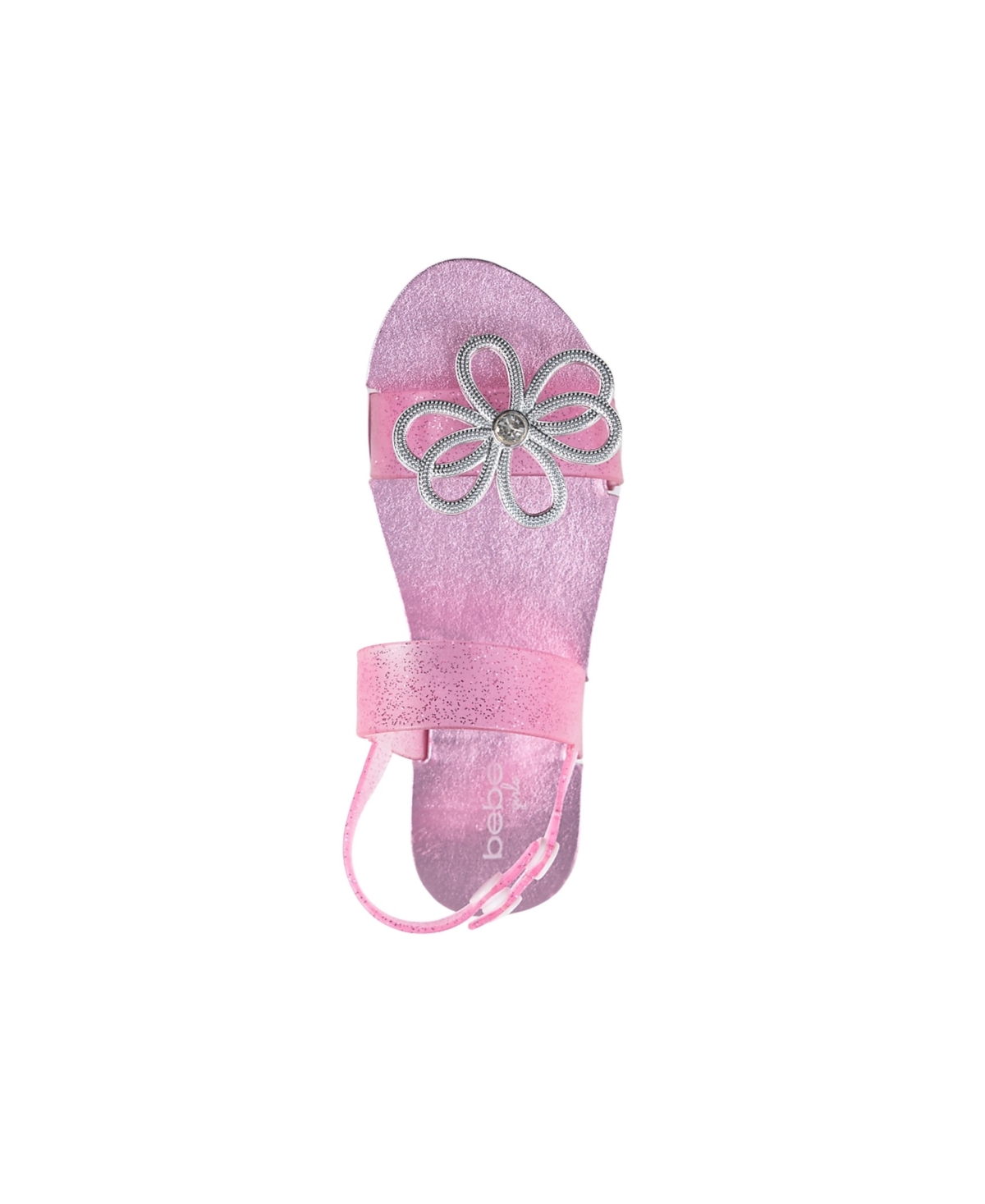 Bebe Little Girls Sparkly Summer With Rhinestone And Bow Sandals In Fuchsia
