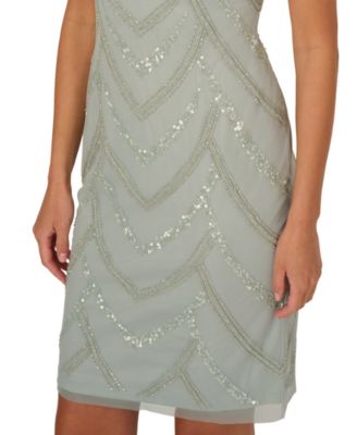 Women's Beaded Cap-Sleeve Sheath Dress
