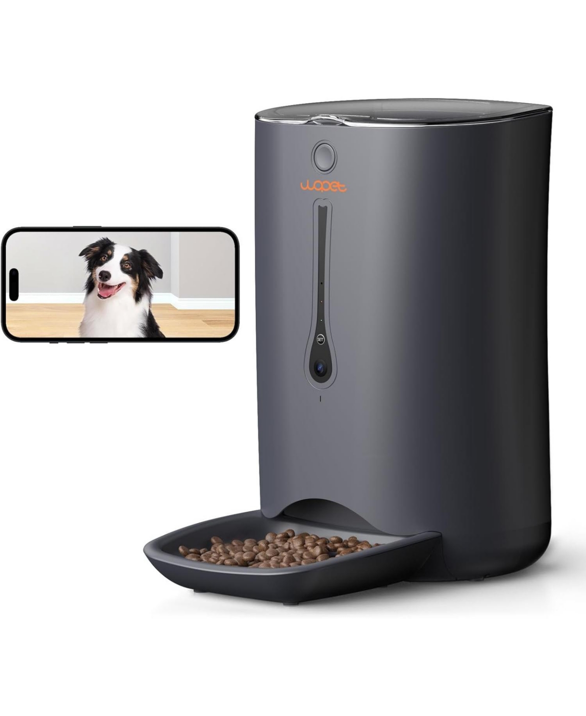 Automatic Dog Feeder with Camera, 7L Pet Feeder with 1080P Hd Video, App Control, 5G WiFi Smart Feeder for Dogs & Cats - Grey
