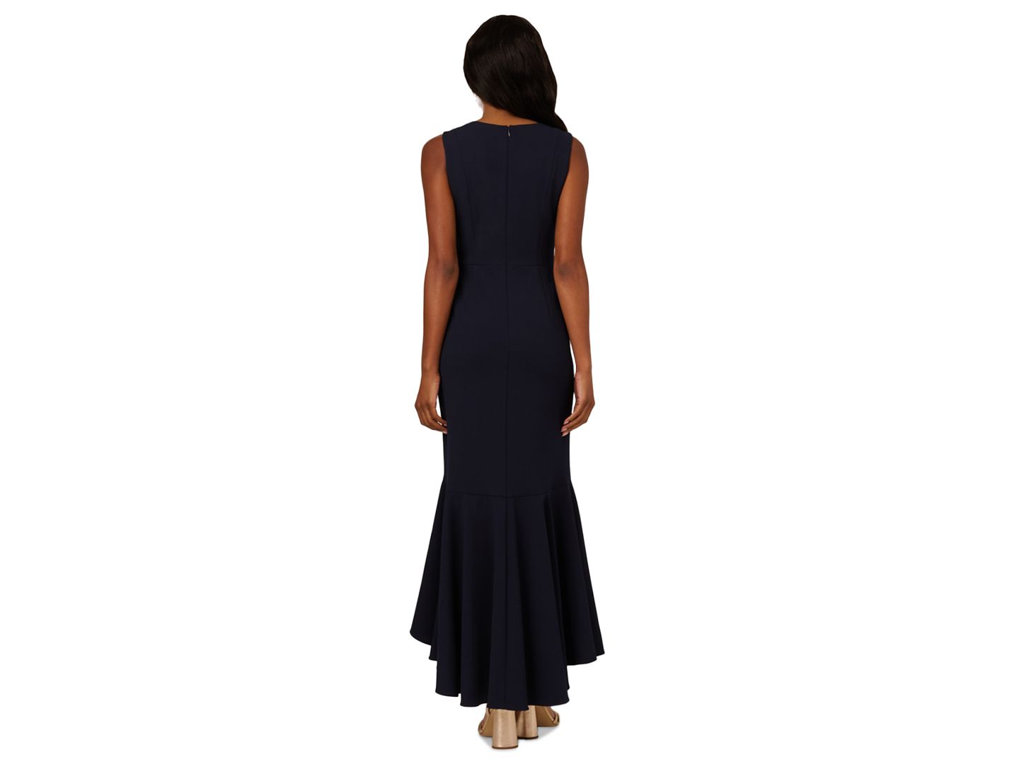 Женское платье Adrianna Papell Ruffled V-Neck High-Low, цвет: Тёмно-синий — фото 4