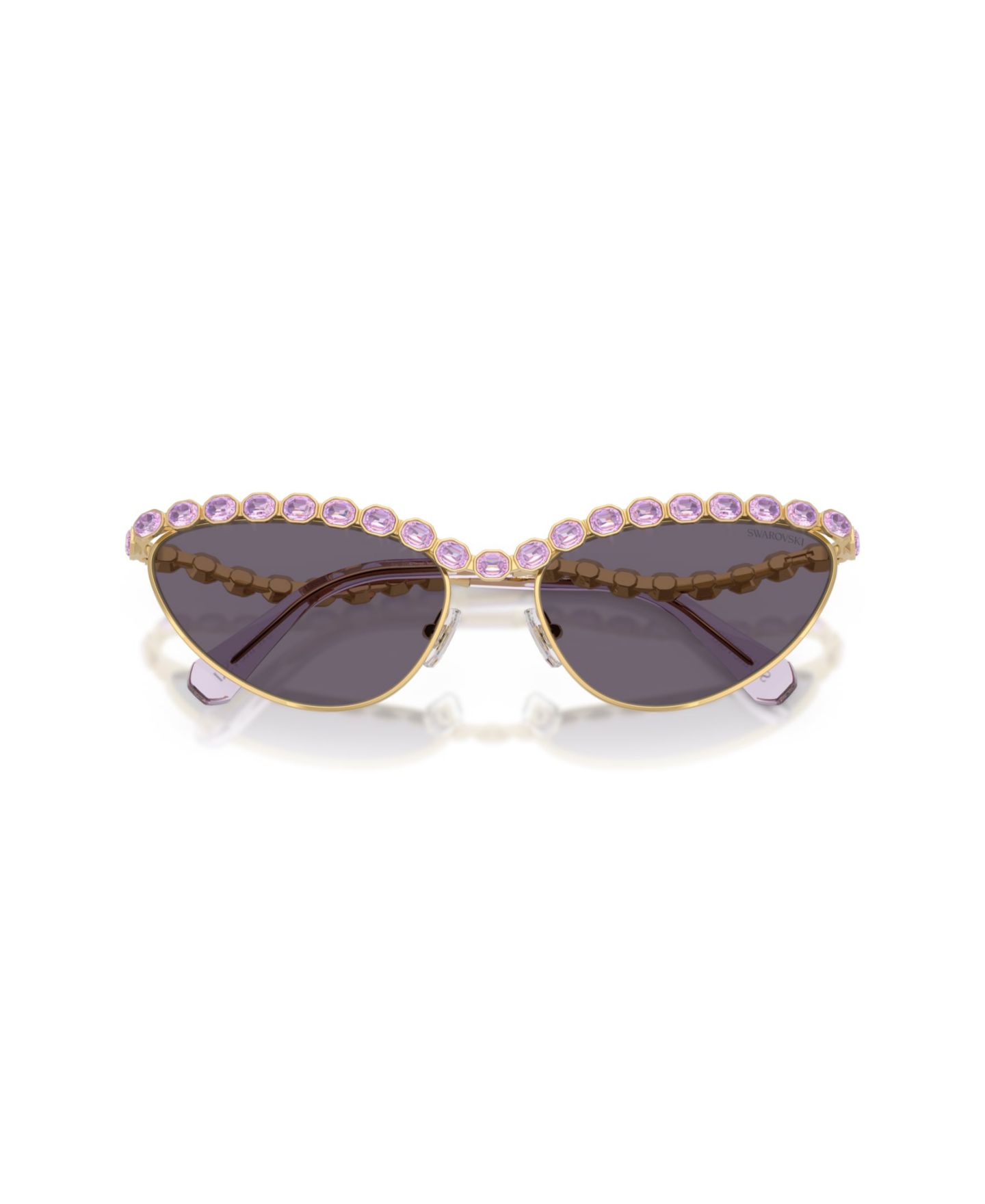 Женские солнцезащитные очки Swarovski Embellished Cat Eye Sunglasses, SK7030, цвет: Золотой — фото 2
