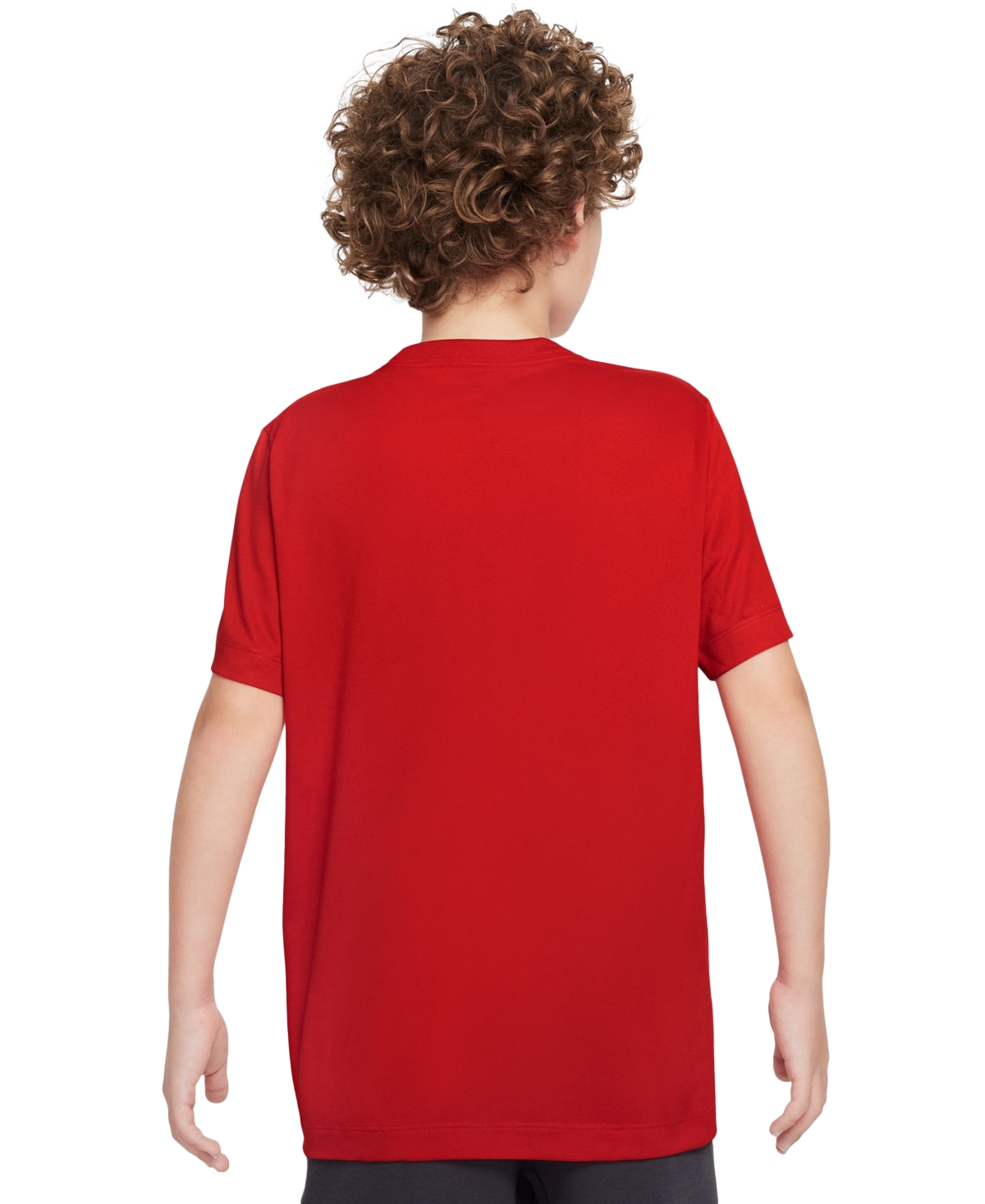 Nike Big Kids' Legend Swoosh-logo Crewneck Dri-fit T-shirt