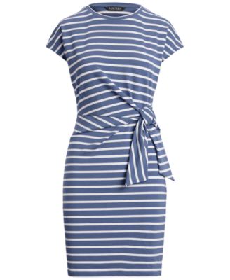Lauren Ralph Lauren Women's Striped Tie-Front Jersey Dress