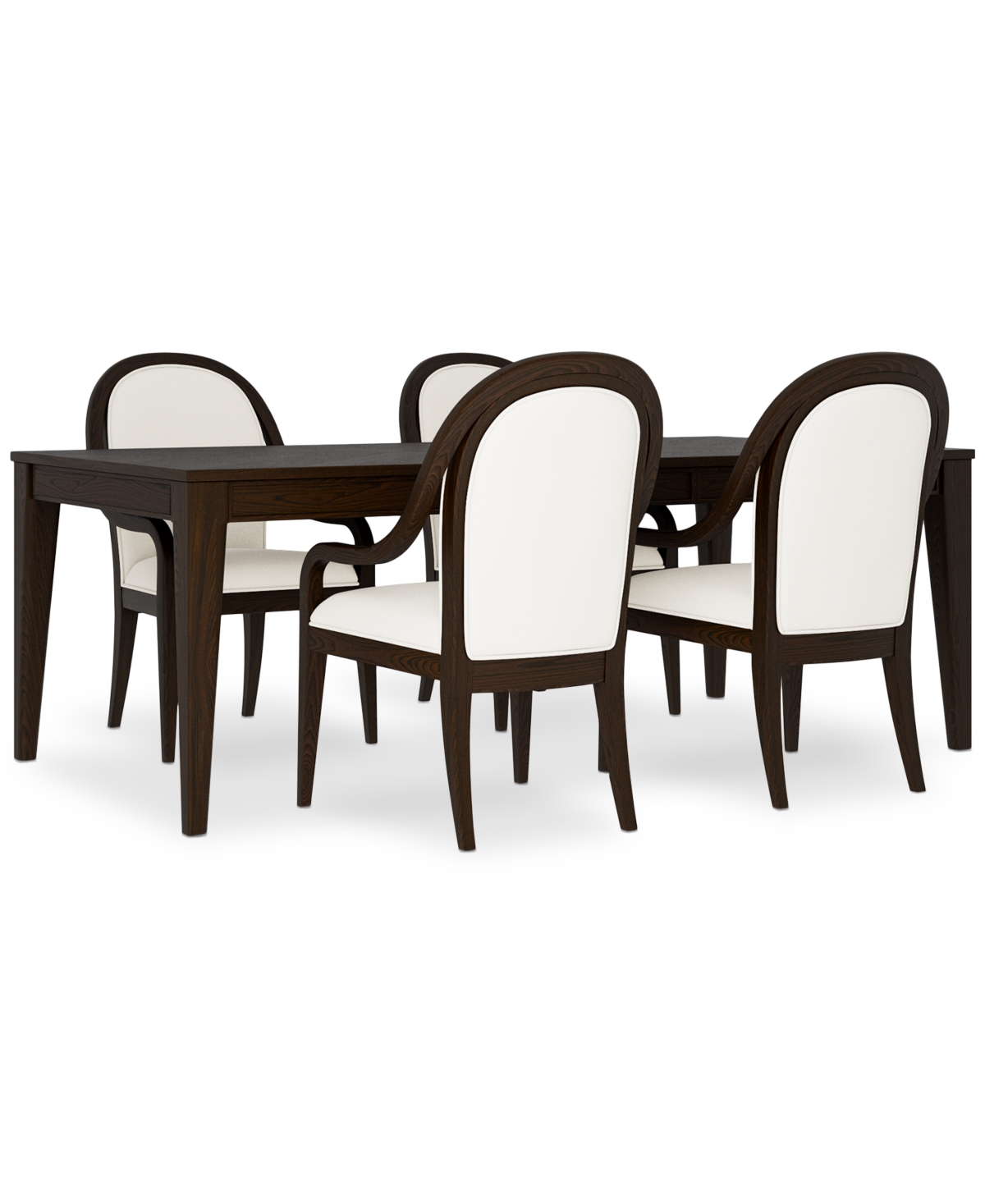 Macy's Mazen 5-pc. Dining Set (table & 4 Arm Chairs) In Dark Brown
