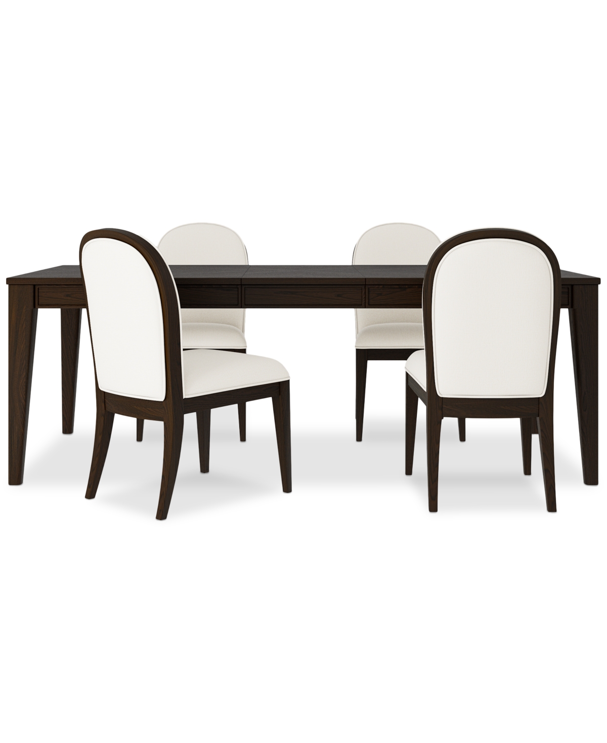 Macy's Mazen 5-pc. Dining Set (table & 4 Curved Side Chairs) In Dark Brown