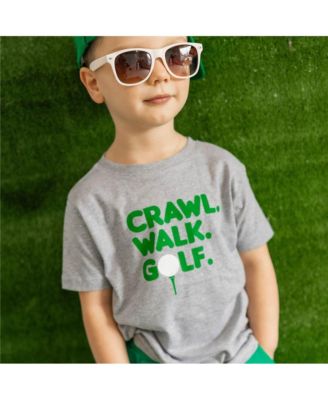 Baby Boys Crawl, Walk, Golf Short Sleeve T-Shirt