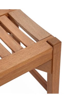 Natural Solid Wood 47.2-Inch Long Rectangle Sloping Seat Outdoor Bench