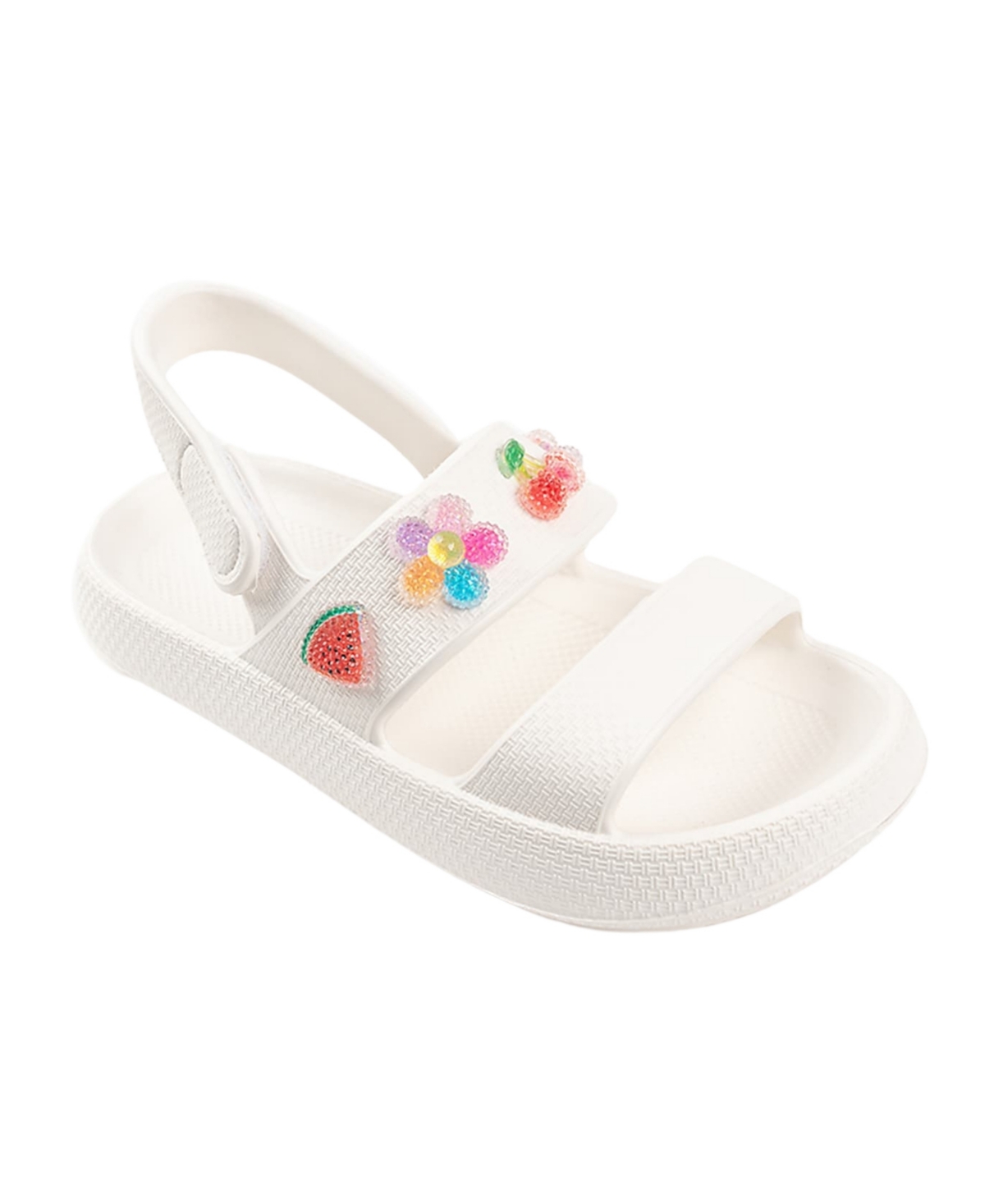 Bebe Little Girls Cute And Comfortable Summer With Charms Sandals In White