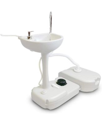 Portable Handwash Sink with 24 Liter Waste Holding Tank, Basin Stand, and Rolling Wheels – Ideal for Indoor & Outdoor Use