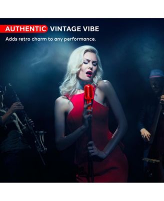 Classic Retro Dynamic Vocal Microphone – Vintage Style with 16' XLR Cable (Red)