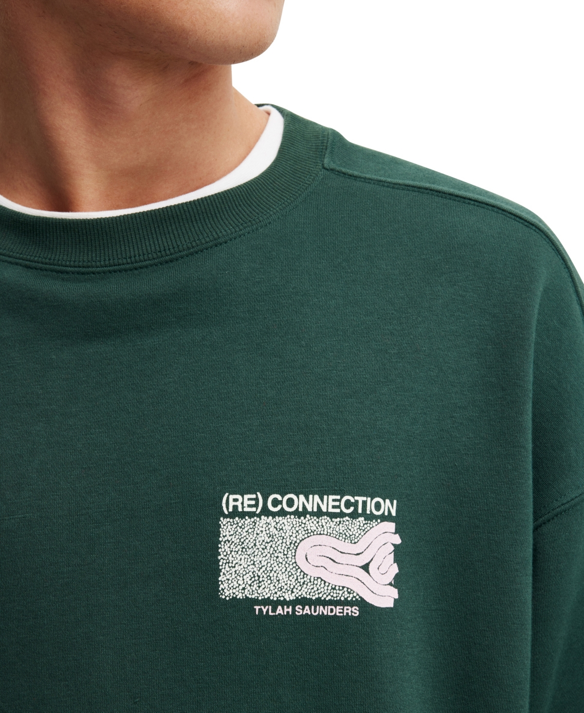 Shop Cotton On Men's Box Fit Crew Neck Sweater In Pineneedle Green