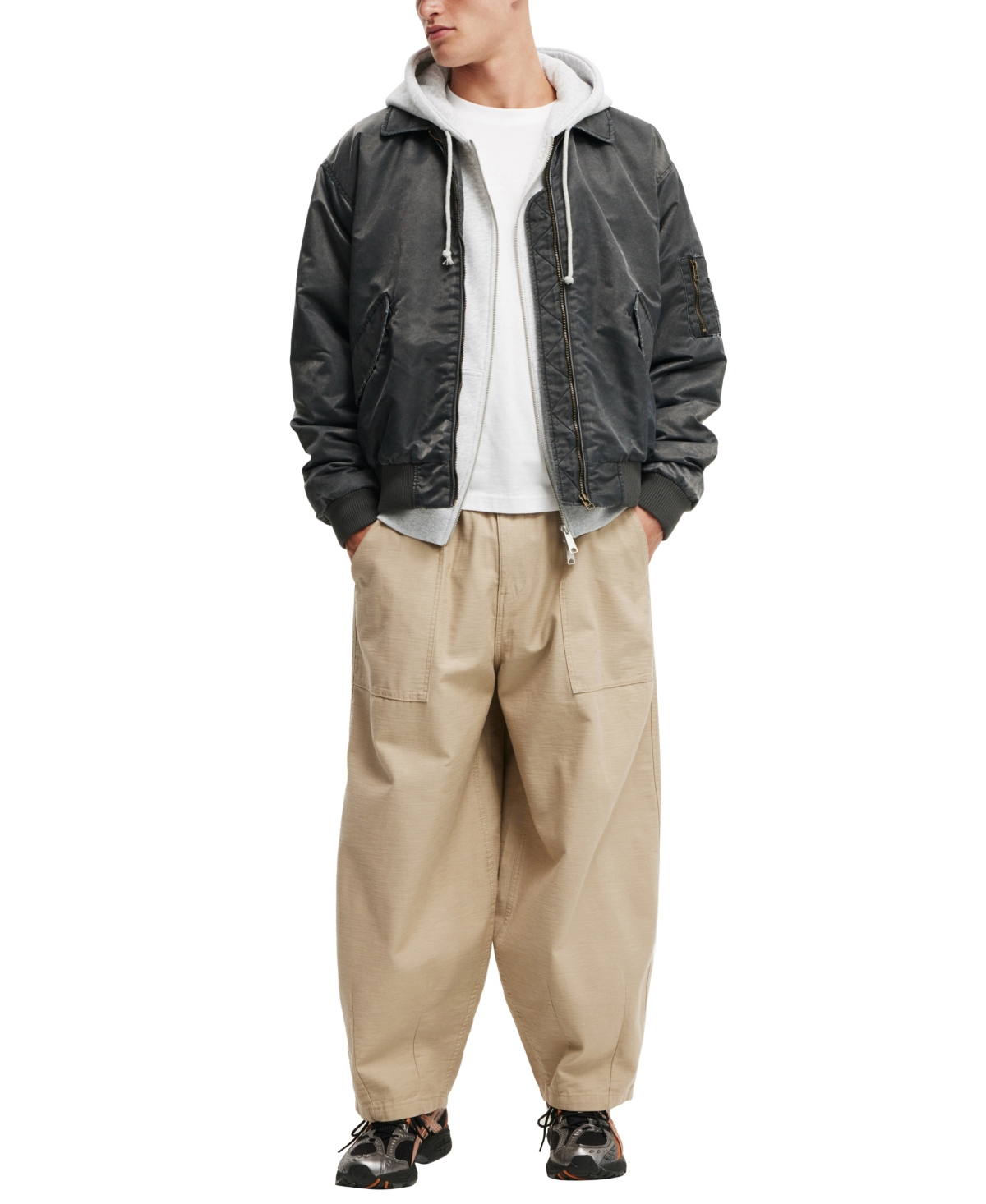 Shop Cotton On Men's Super Baggy Pants In Stone