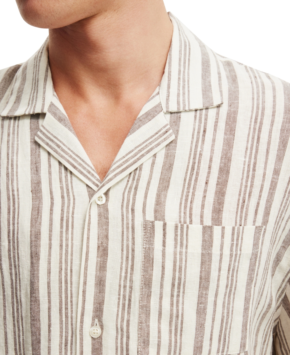 Shop Cotton On Men's Box Fit Short Sleeve Shirt In Cream Stripe
