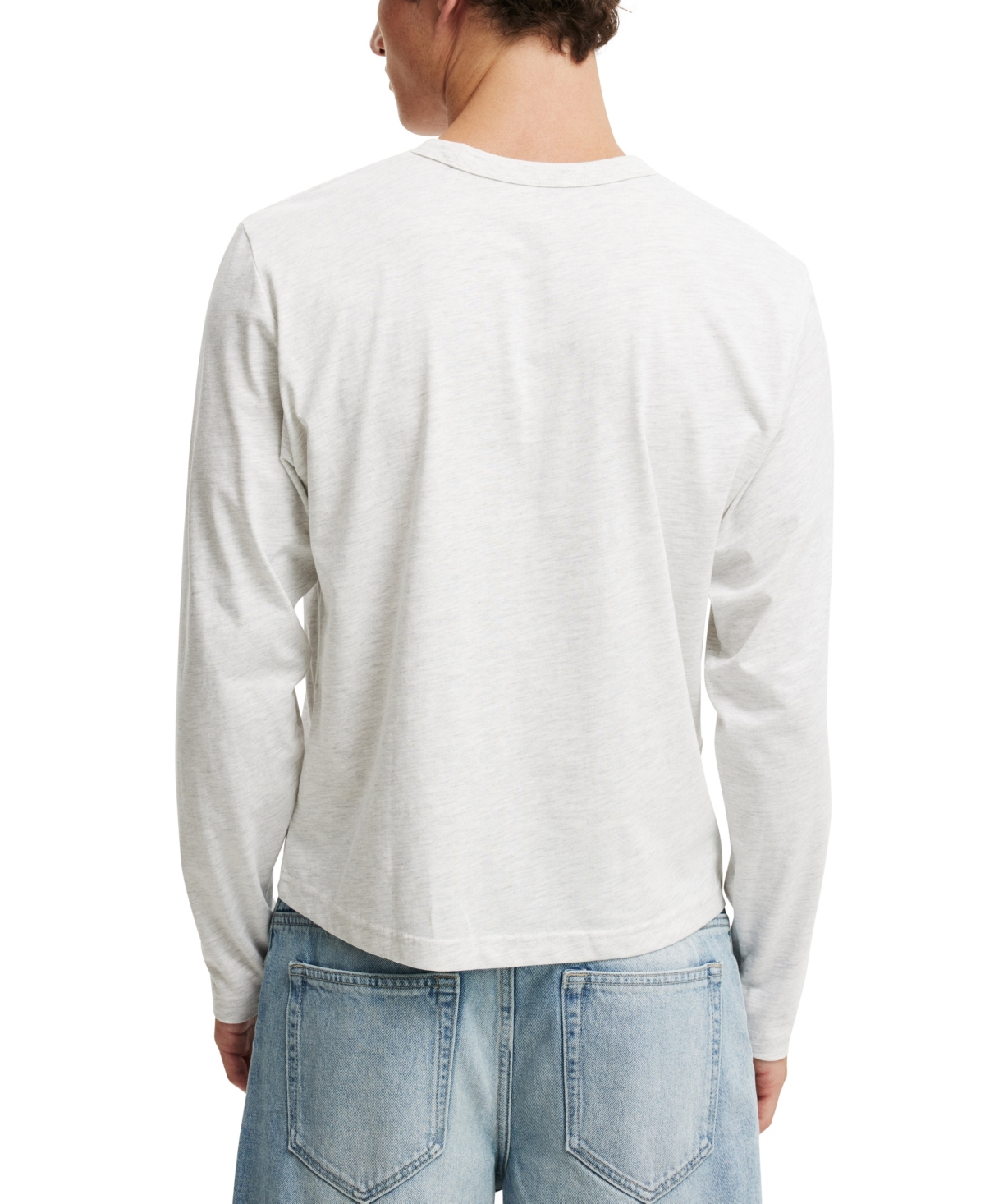 COTTON ON MEN'S CROPPED FIT LONG SLEEVE T-SHIRT 