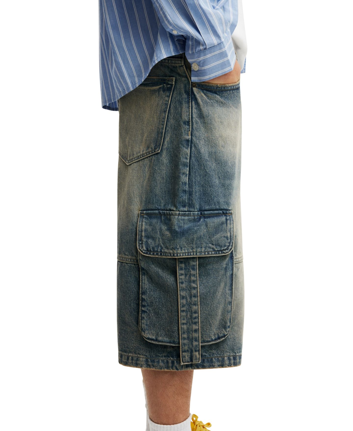 Мужские шорты COTTON ON Super Baggy Jort, цвет: Синий, вариант 1 — фото 3