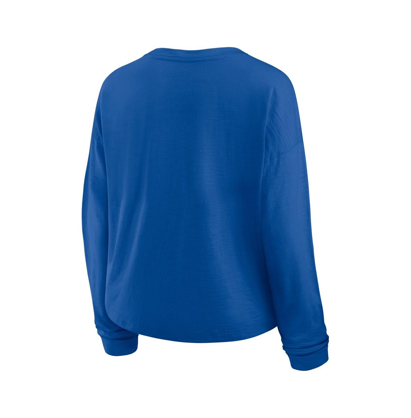 Женская футболка Fanatics Blue New York Rangers Oversized All Out Effort Long Sleeve Henley — фото 2