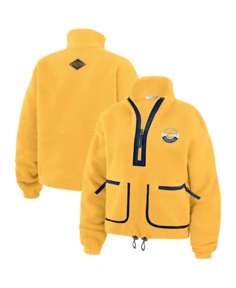 Женские куртки WEAR by Erin Andrews Women's Gold Nashville Predators Polar Fleece Half-Zip Jacket