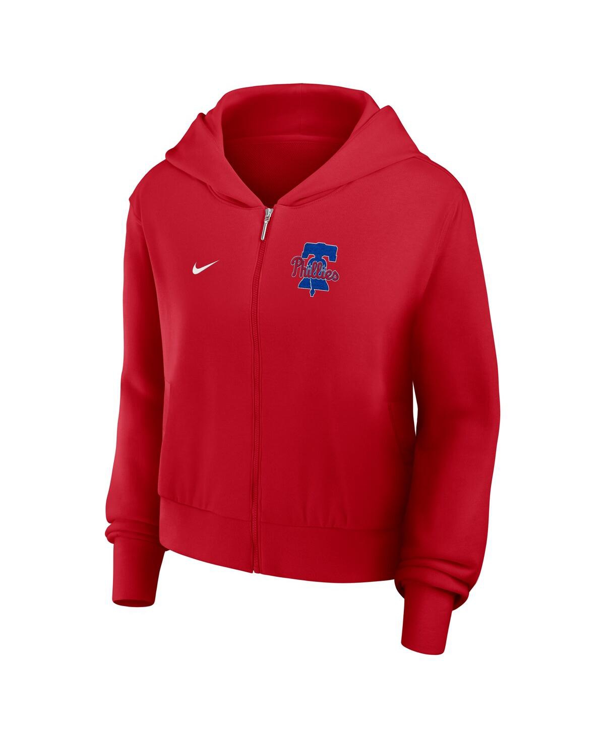 Nike Women's Red Philadelphia Phillies Lightweight Full-zip Hoodie In Red