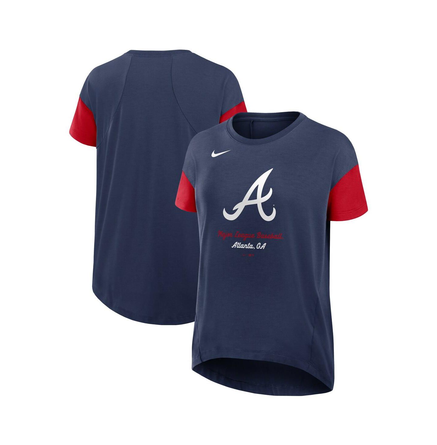 Женская футболка Nike Navy Atlanta Braves Flowy — фото 1