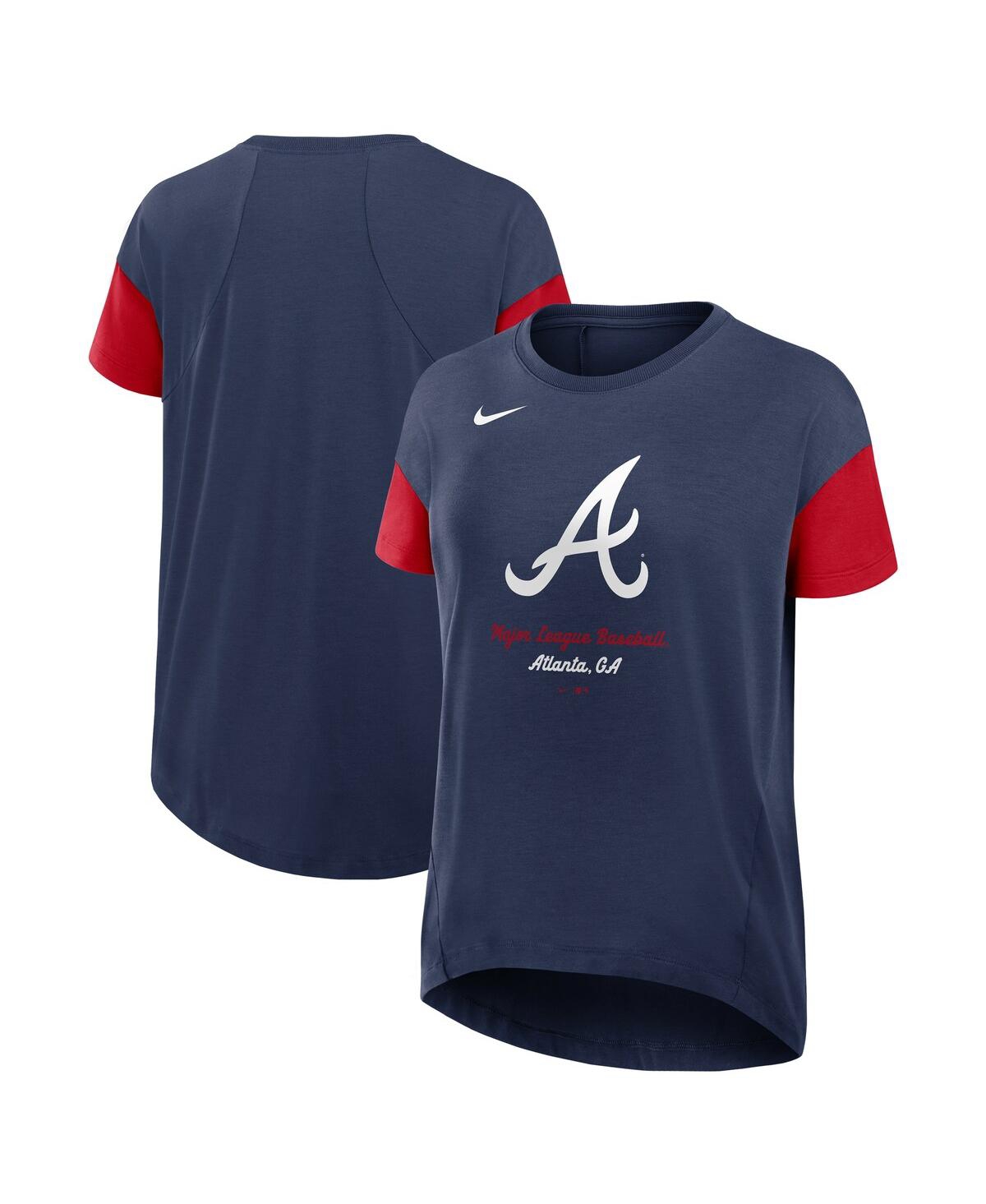 Nike Navy Atlanta Braves Flowy T-shirt In Navy