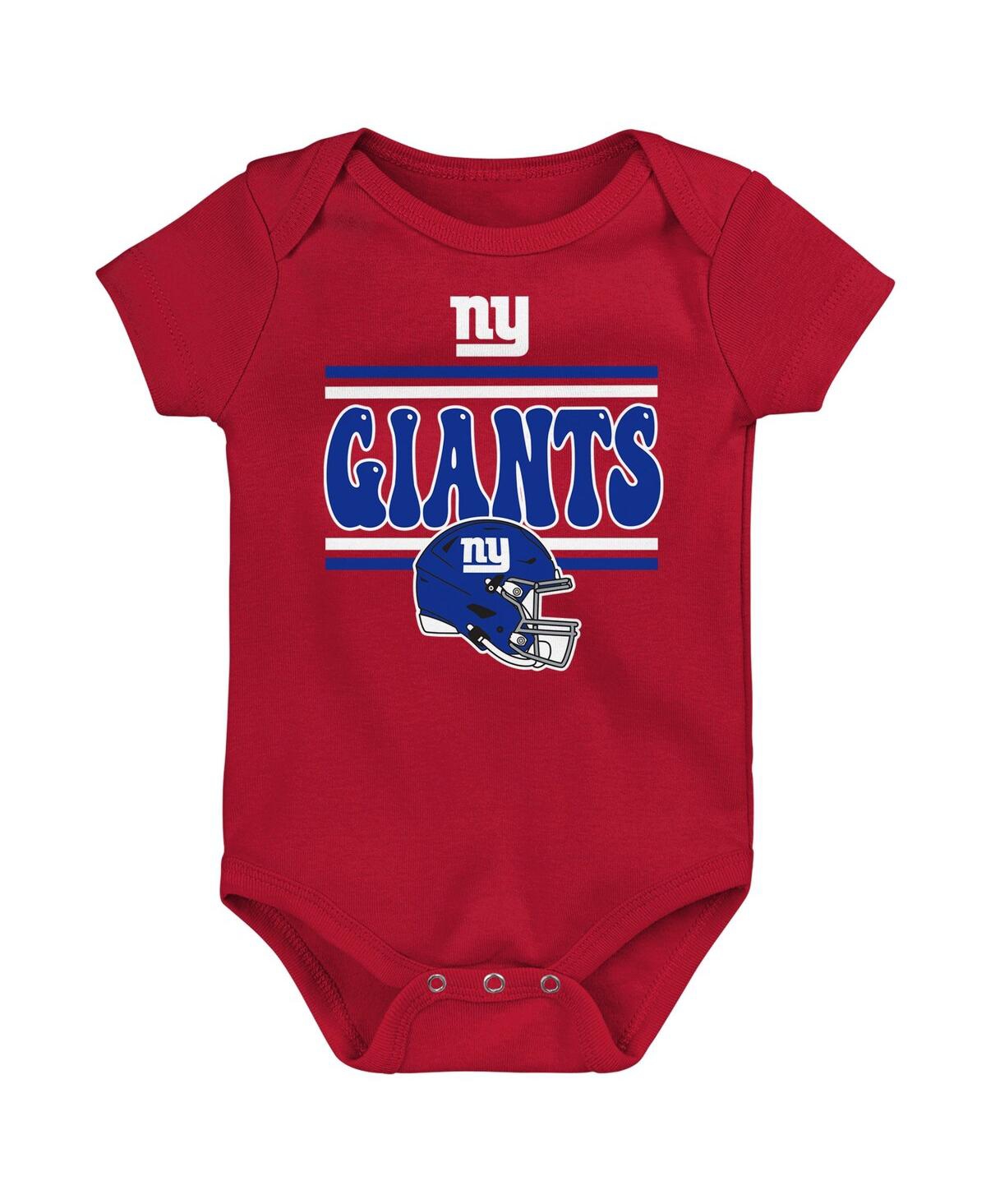 Outerstuff Baby Boys And Girls New York Giants Play Day Bodysuit, Set Of 3 In Multi