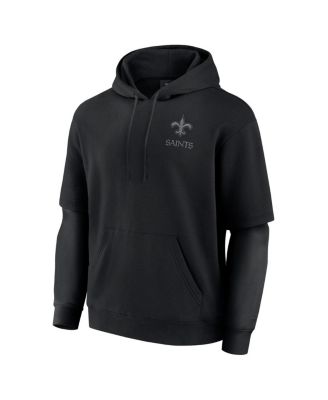 Men's and Women's Black New Orleans Saints Sleek Elements Pullover Hoodie