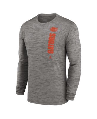 Men's Heather Gray Florida Gators 2024 Sideline Velocity Performance Long Sleeve T-Shirt