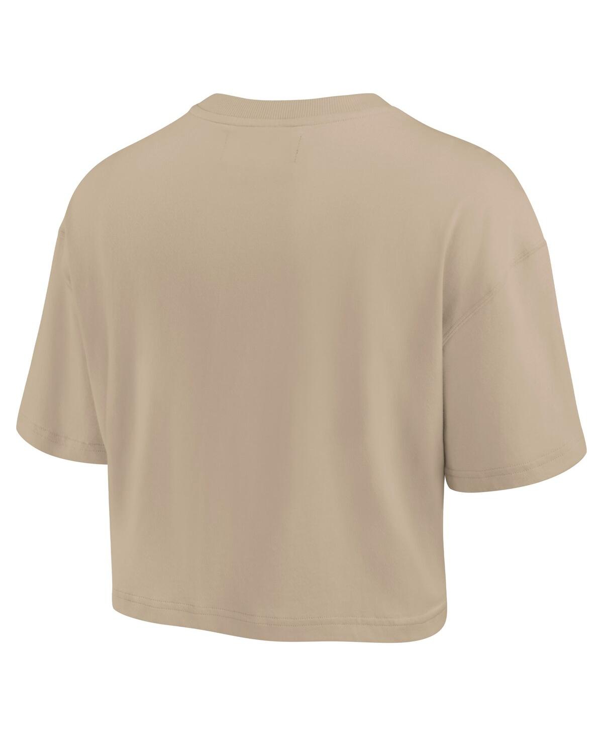 Fanatics Women's Khaki Memphis Grizzlies Elements Super Soft Boxy Cropped T-shirt In Khaki