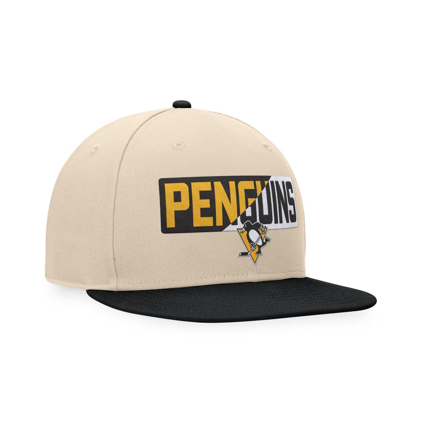 Мужская кепка Fanatics Cream/Black Pittsburgh Penguins Goalazo Snapback Hat — фото 3