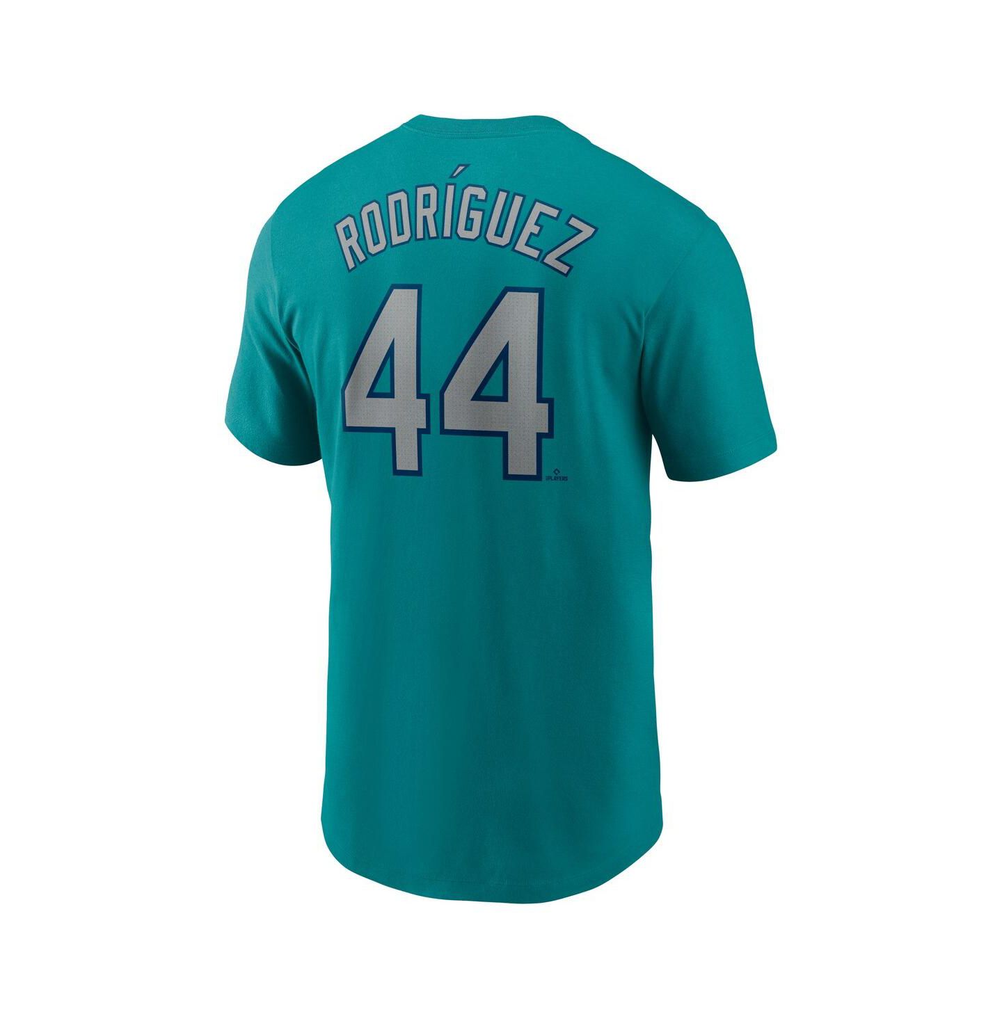 Мужская футболка Nike Julio Rodríguez Aqua Seattle Mariners Fuse Name & Number Inline — фото 2