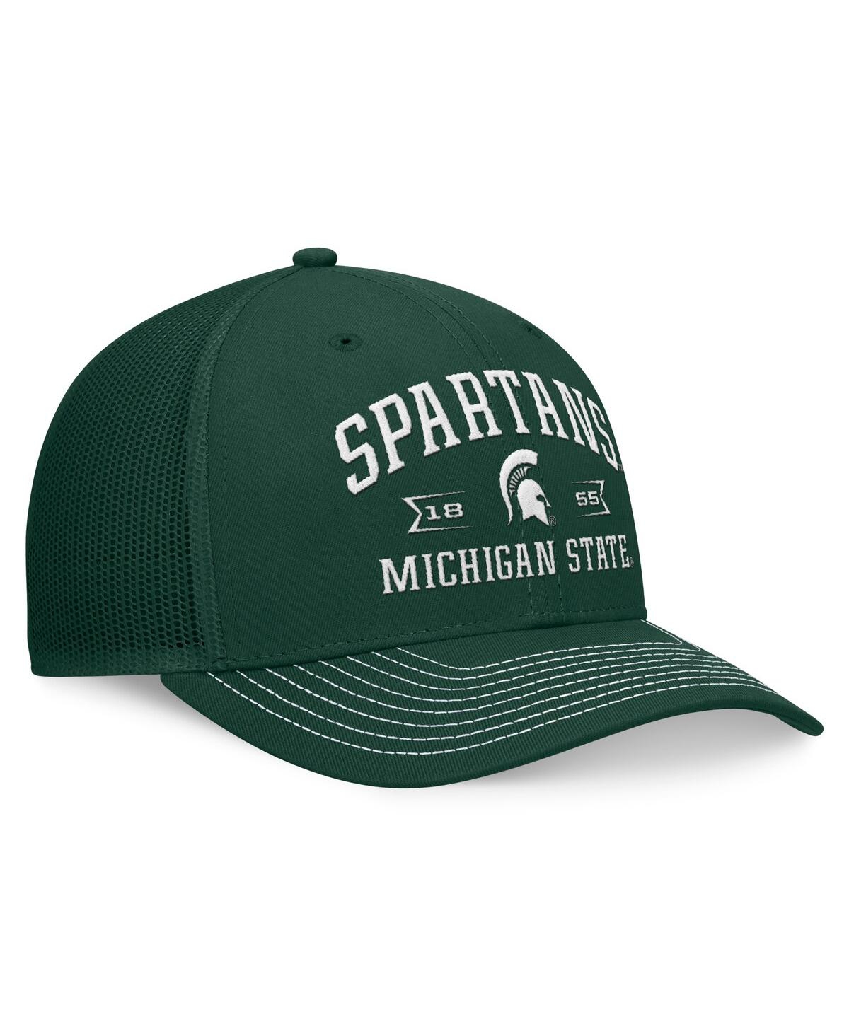Top Of The World Men's Green Michigan State Spartans Carson Trucker Adjustable Hat In Green