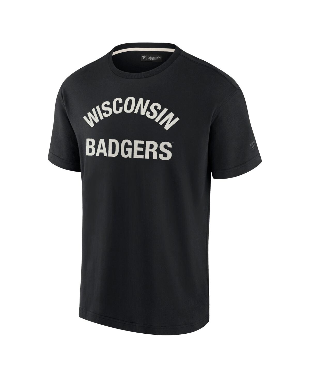 Fanatics Men's And Women's Black Wisconsin Badgers Elements Super Soft Short Sleeve T-shirt In Black