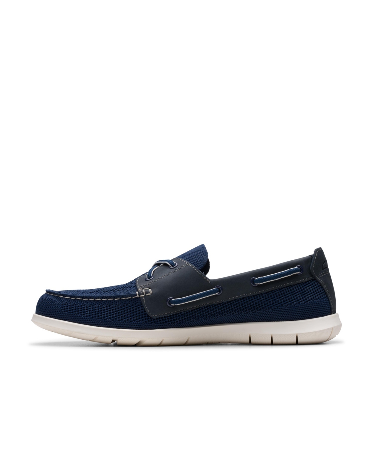 Clarks Men's Flexway Tie Casual Slip On Boat Shoe In Navy Combi