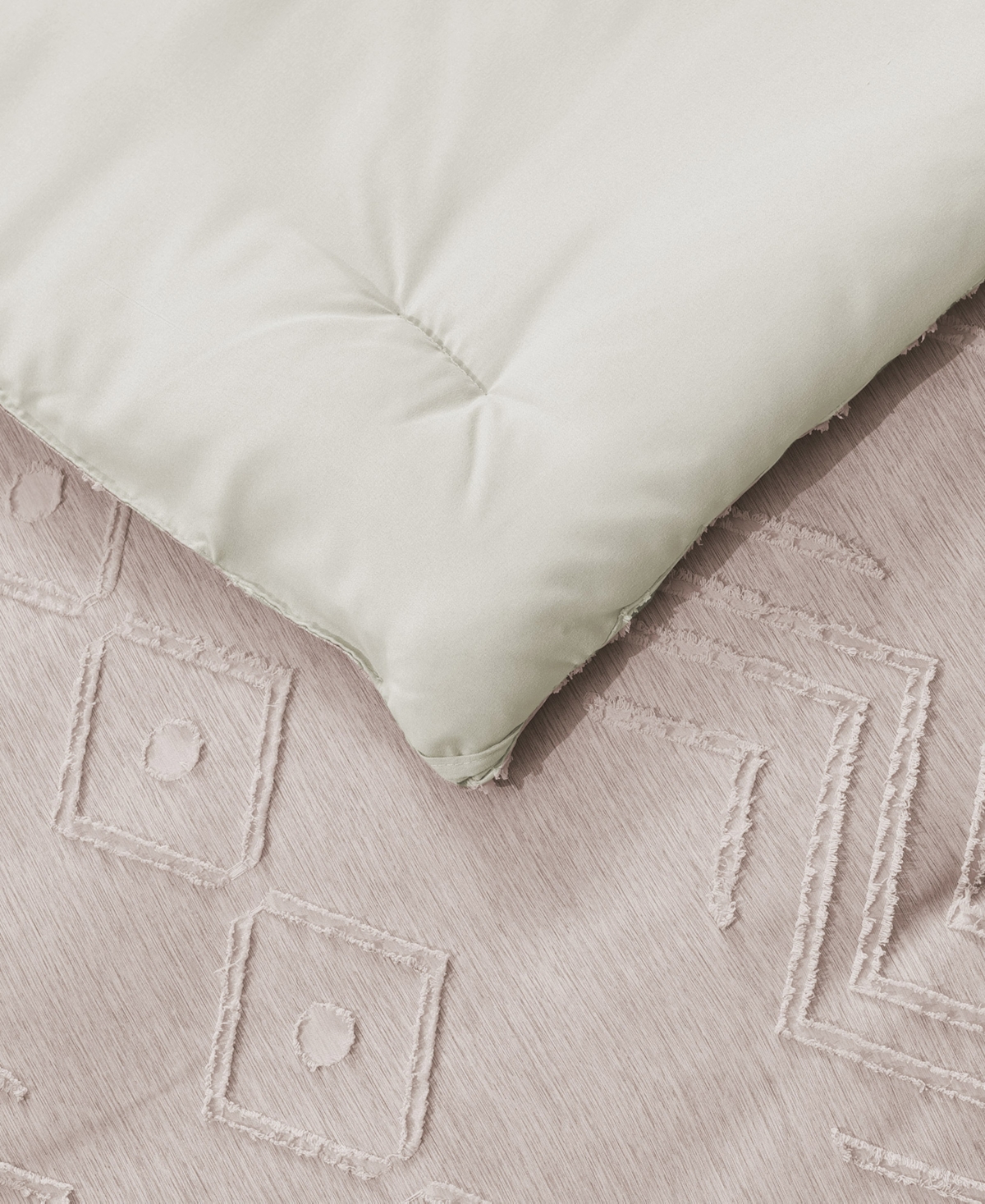 Unikome All Season Textured Jacquard Down Alternative Comforter, Full/queen In Neutral