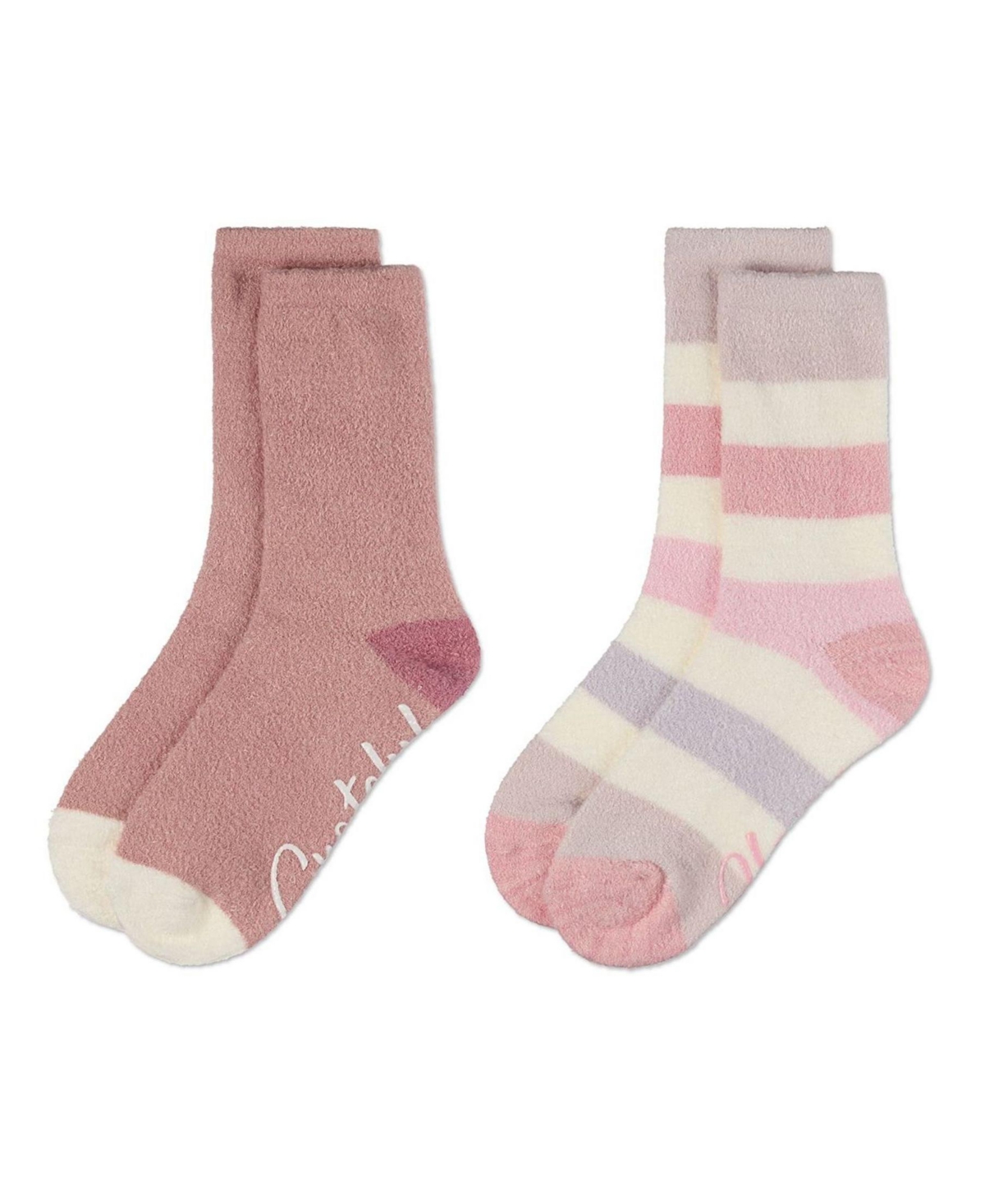 Memoi Women's 2 Pair Pack Aloe Infused Non-skid Spa Socks Bws1000