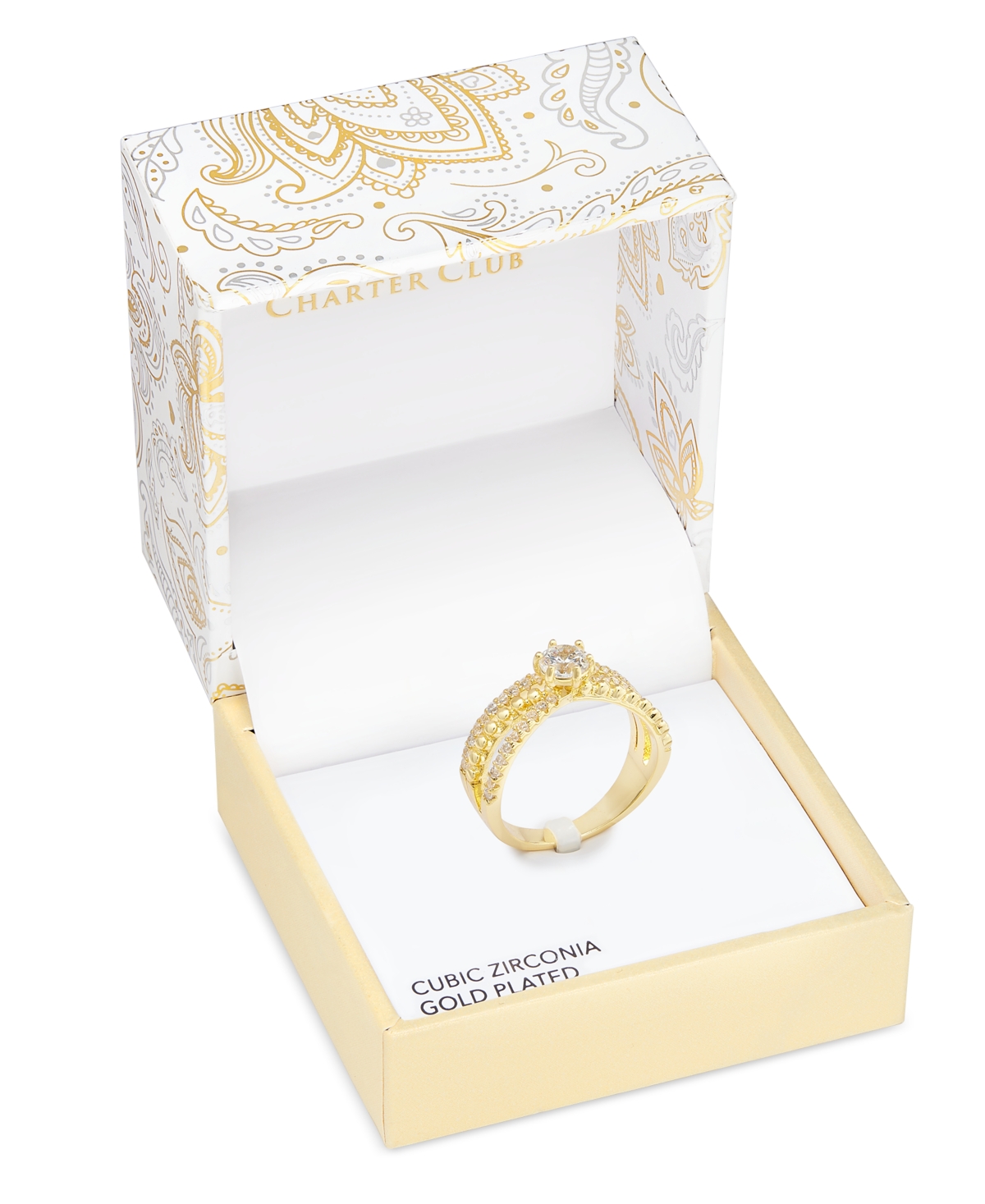 Gold-Tone Cubic Zirconia Triple-Row Band Ring, Exclusively at Macy's - Gold